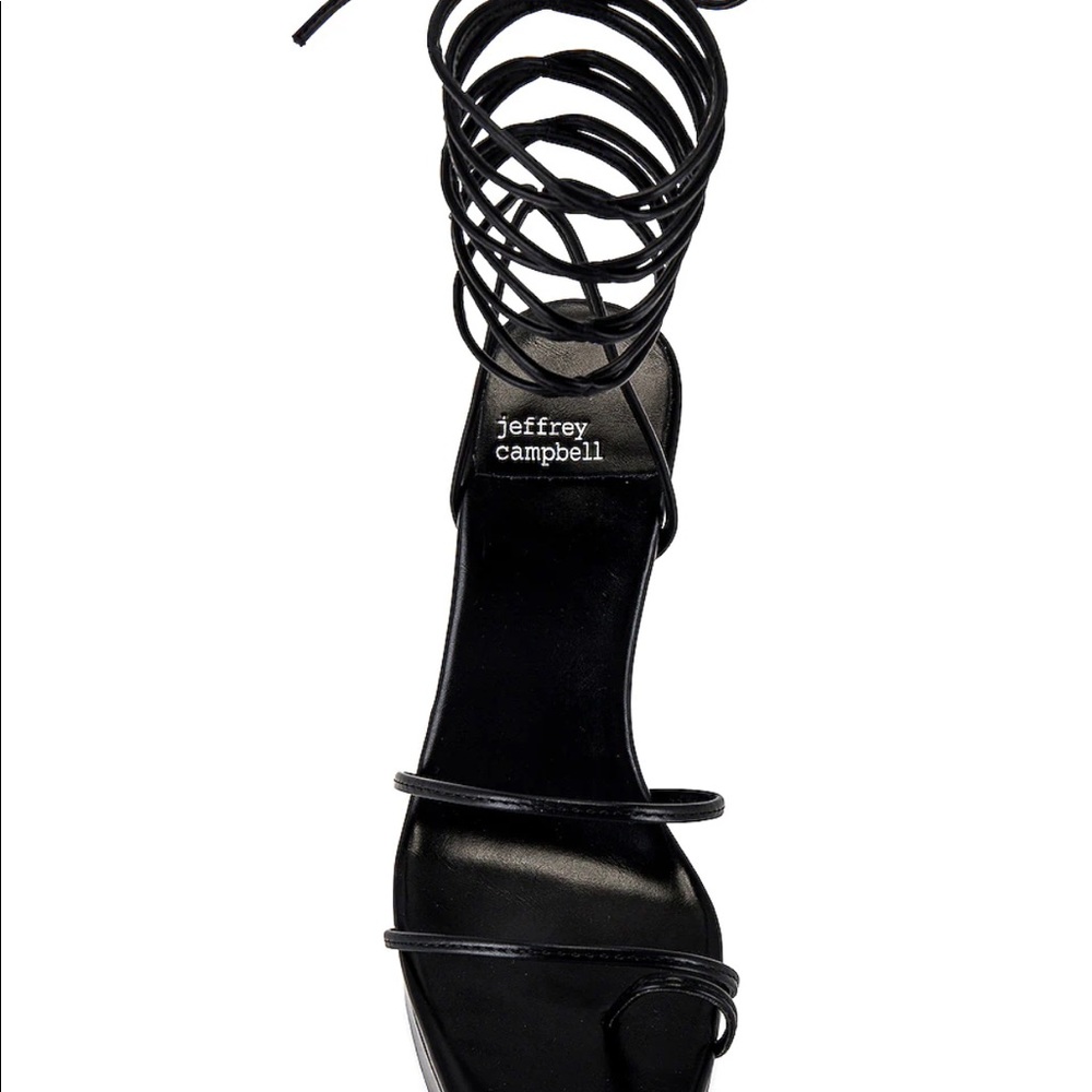 Jeffrey Campbell Black Strappy Lace-Up Stiletto Sandals